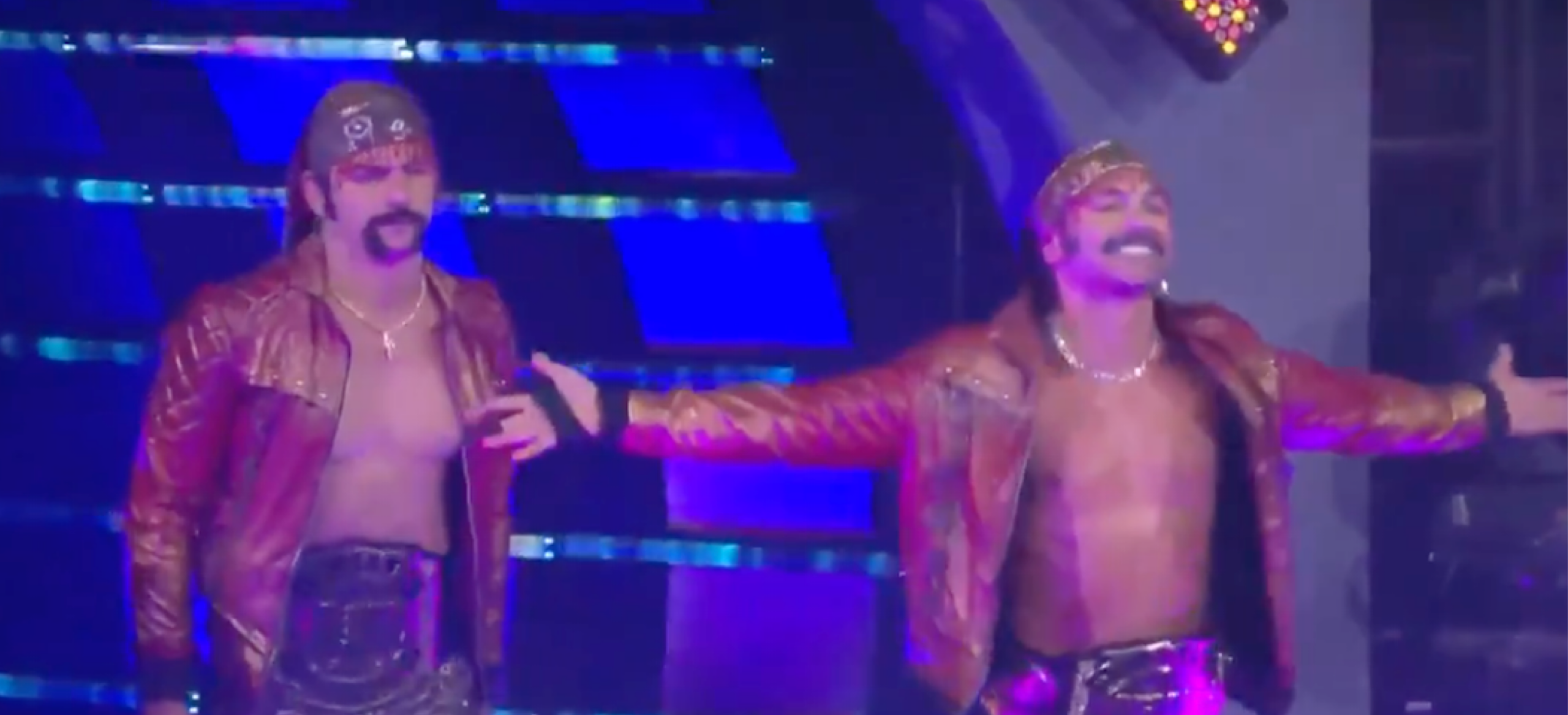 The Young Bucks, Nicholas and Matt Jackson, sport their new mustaches.